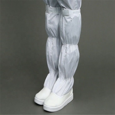 ESD Soft Long Boot Strip Zip Lock Booties White PVC Sole for smt factory