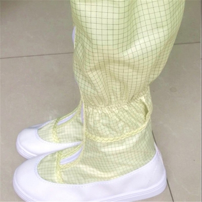 ESD Soft Long Boot Strip Zip Lock Booties White PVC Sole for smt factory